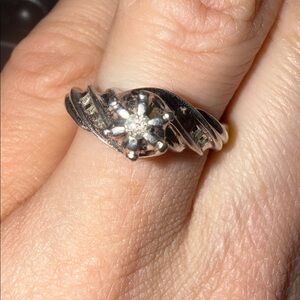 Vintage Diamond Ring 925 Sz 7 (has video)